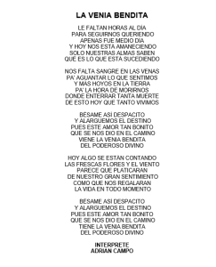 LA VENIA BENTIDA  - ADRIAN CAMPO
